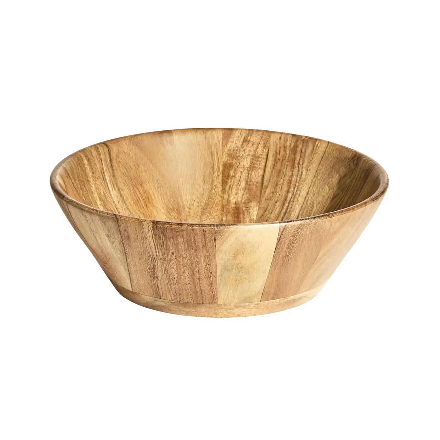 Acacia Wood Large Angled Serving Bowl - Natural Finish