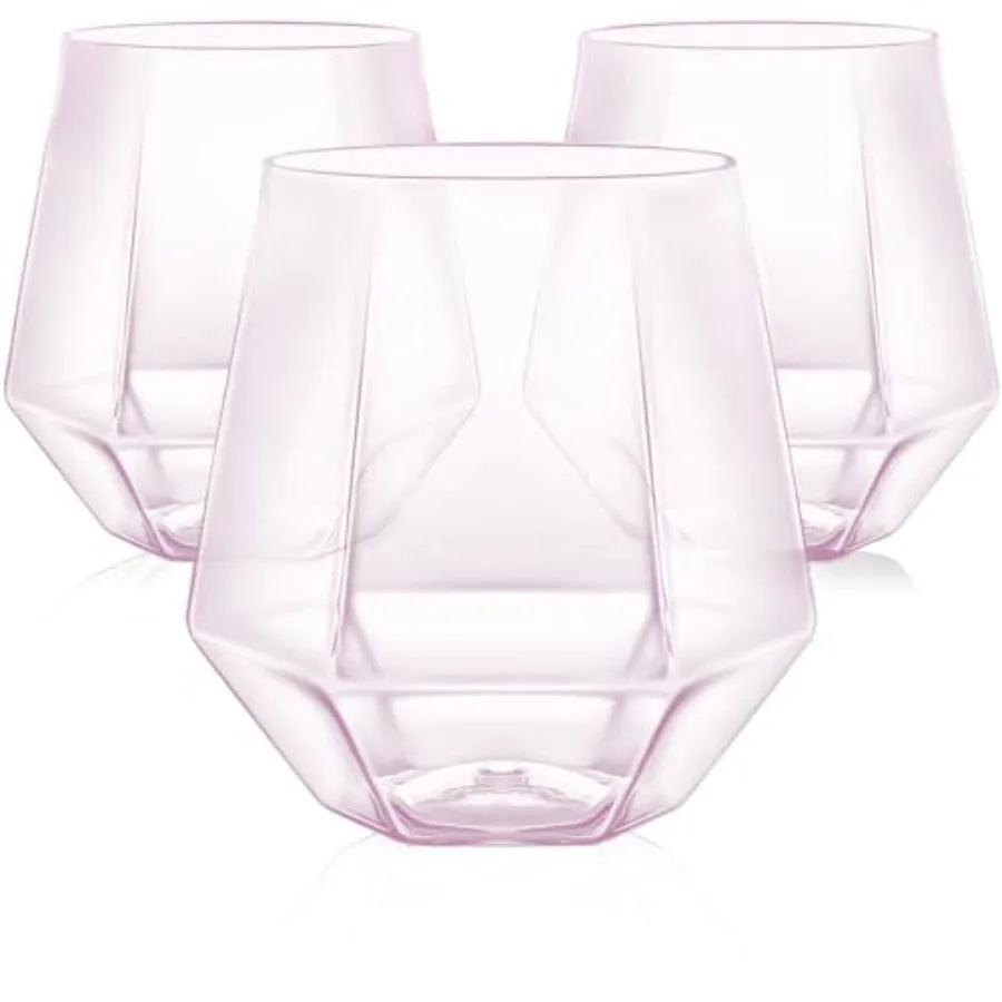 40 Pack Plastic Stemless Wine Whiskey Champagne Glasses, 12 Oz