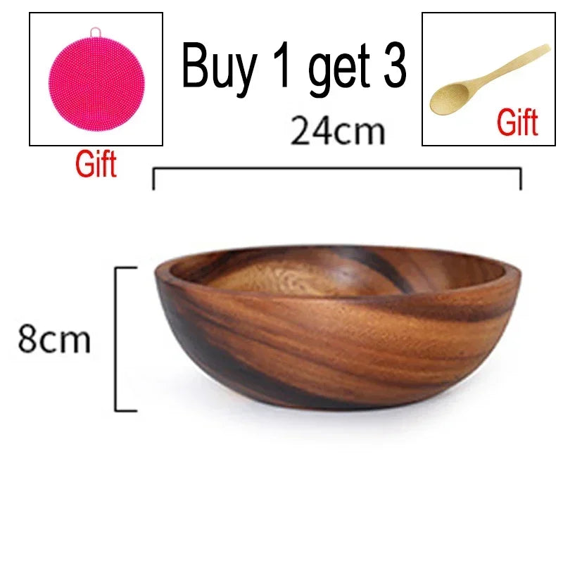 Acacia Wooden Bowl Japanese Style