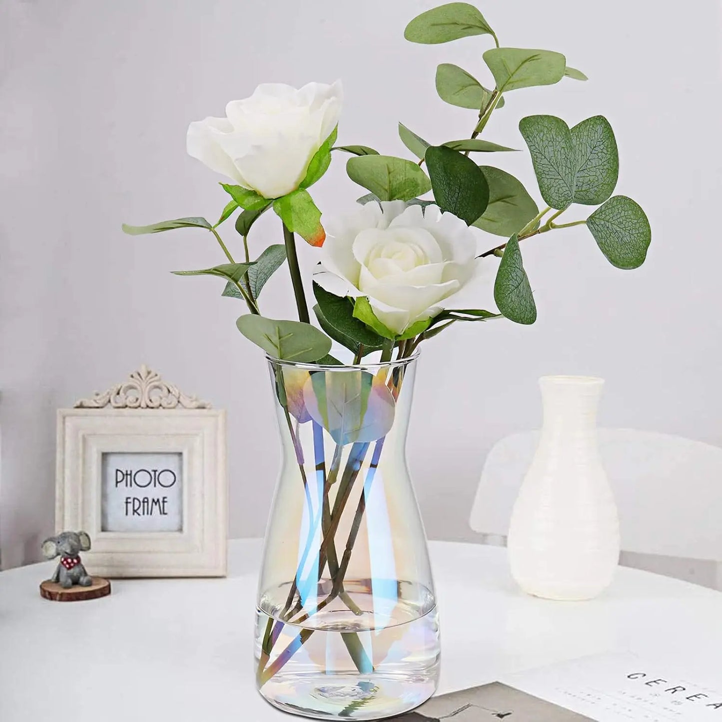 8" Iridescent Glass Vase for Centerpiece