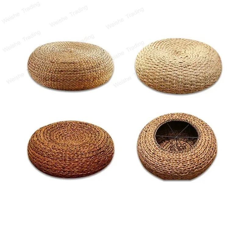 Pouf Rattan Small Round Stool Balcony Stool