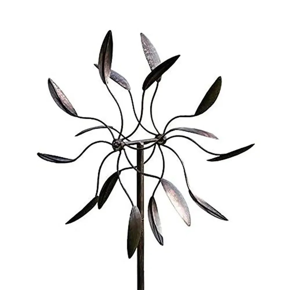 82" Black Metal Wind Spinner Twirler Double Windmill