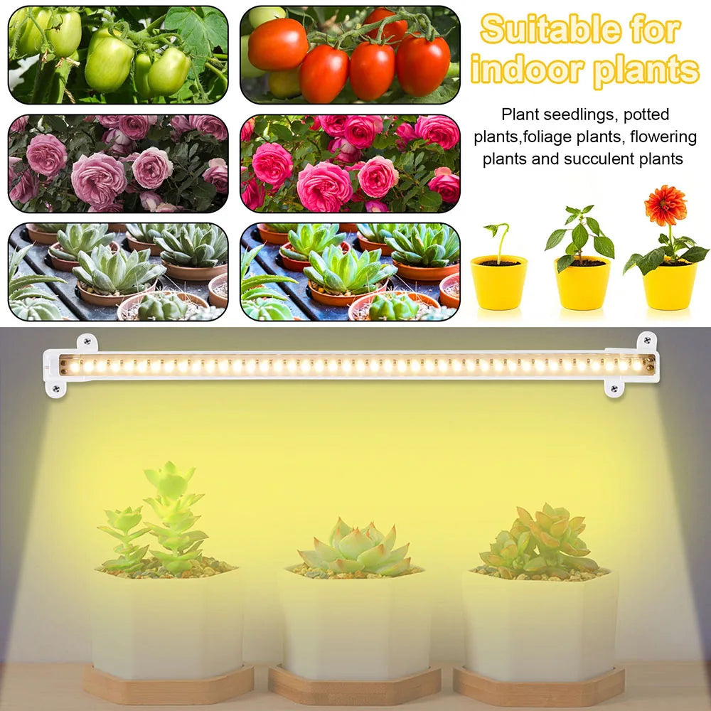 1-4pcs LED Grow Light Strips Sunlight 42-288 LEDs Dimmable