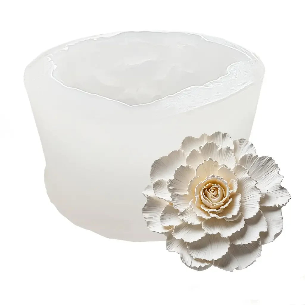 1 Piece 3D Elegant Rose Silicone Mold - Reusable Flexible Mold for Candles, Resin Art, Handmade Soap and Clay Making