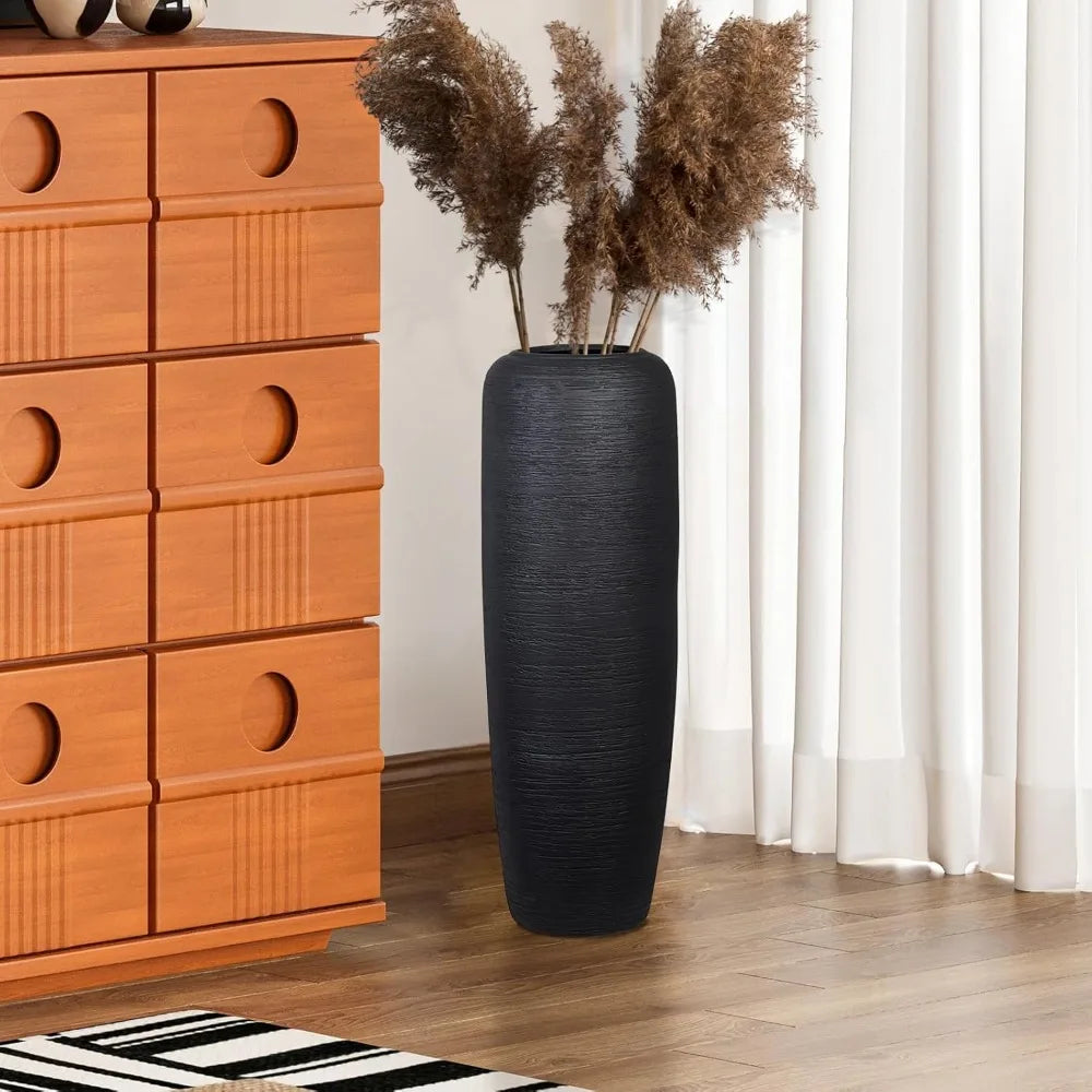 Vintage Tall Ceramic Farmhouse Vase, 23.6 Inch