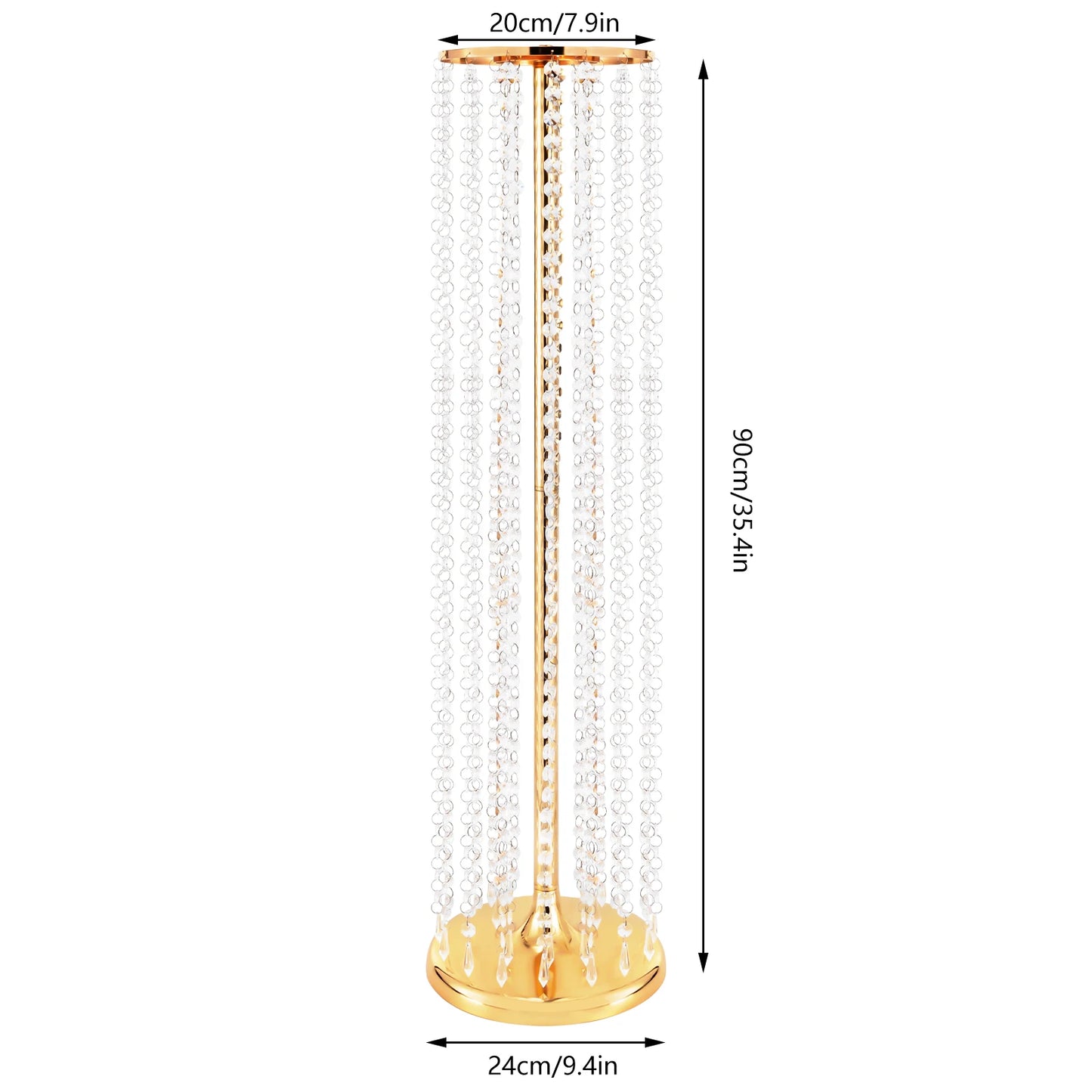 2 Pcs 90cm Centerpieces Flower Vases Acrylic Crystal Gold Vase