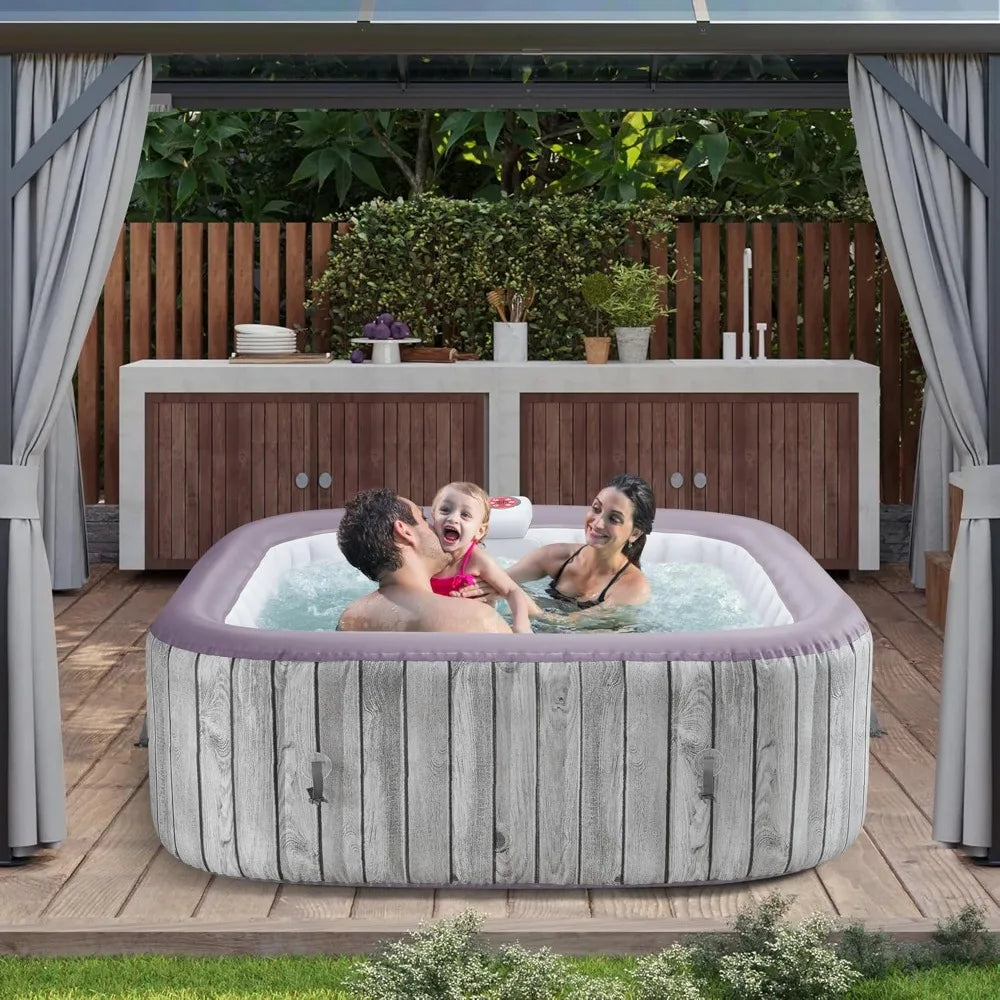 Inflatable Square Portable Hot Tub, 4-6 Person
