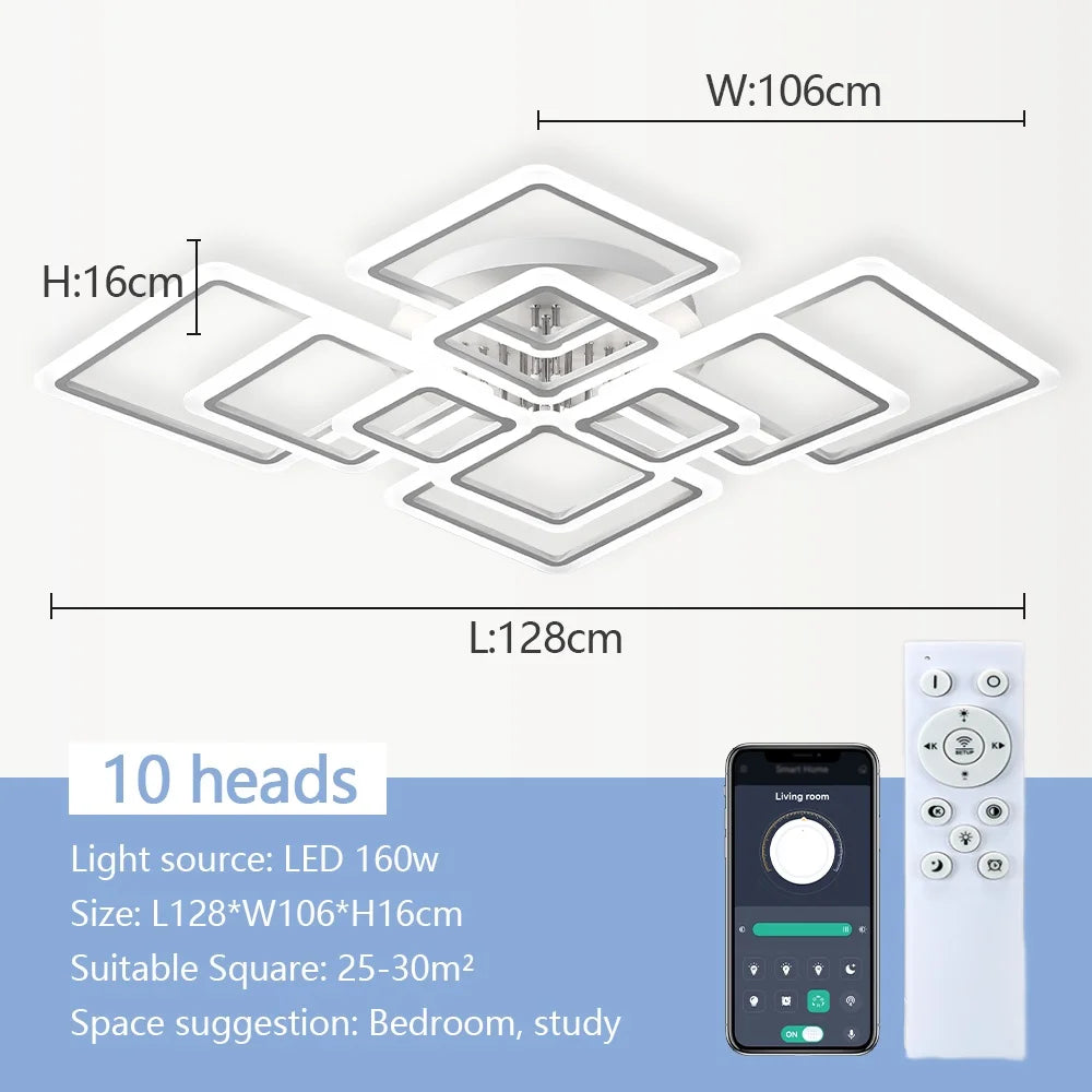 Modern LED Ceiling Light Acrylic square Dimmable Smart Ceiling Pendant Lamp Living Room Lights For Bedroom Dining Room Luminaire