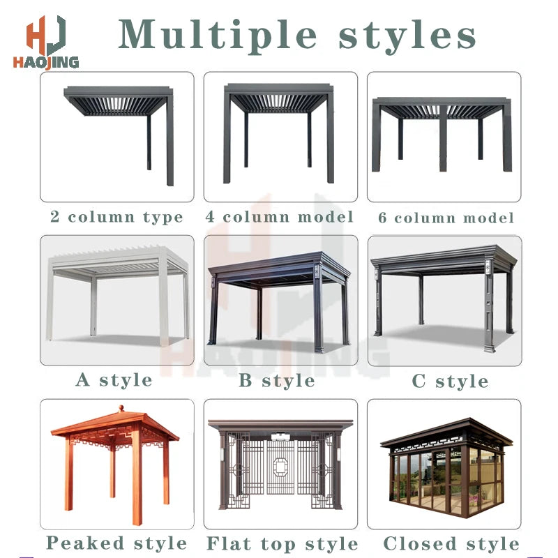 Outdoor Garden Gazebo 4x3 4x4 6x3 Metal Pergola Electric flip folding