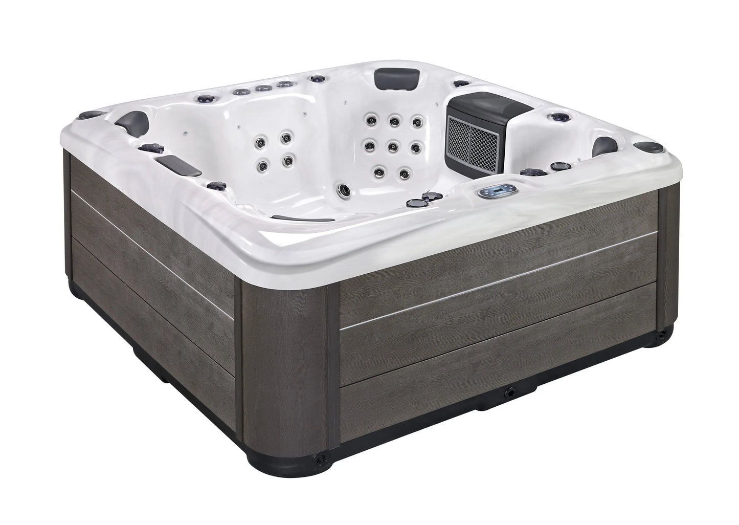 Luxury 7-seat acrylic hot tub with 70 nozzles, LED lighting