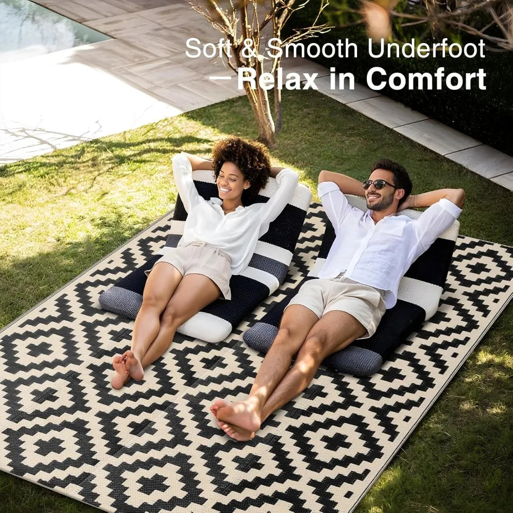 Waterproof Outdoor Rug 5x8 ft, Outdoor Plastic Straw Rug