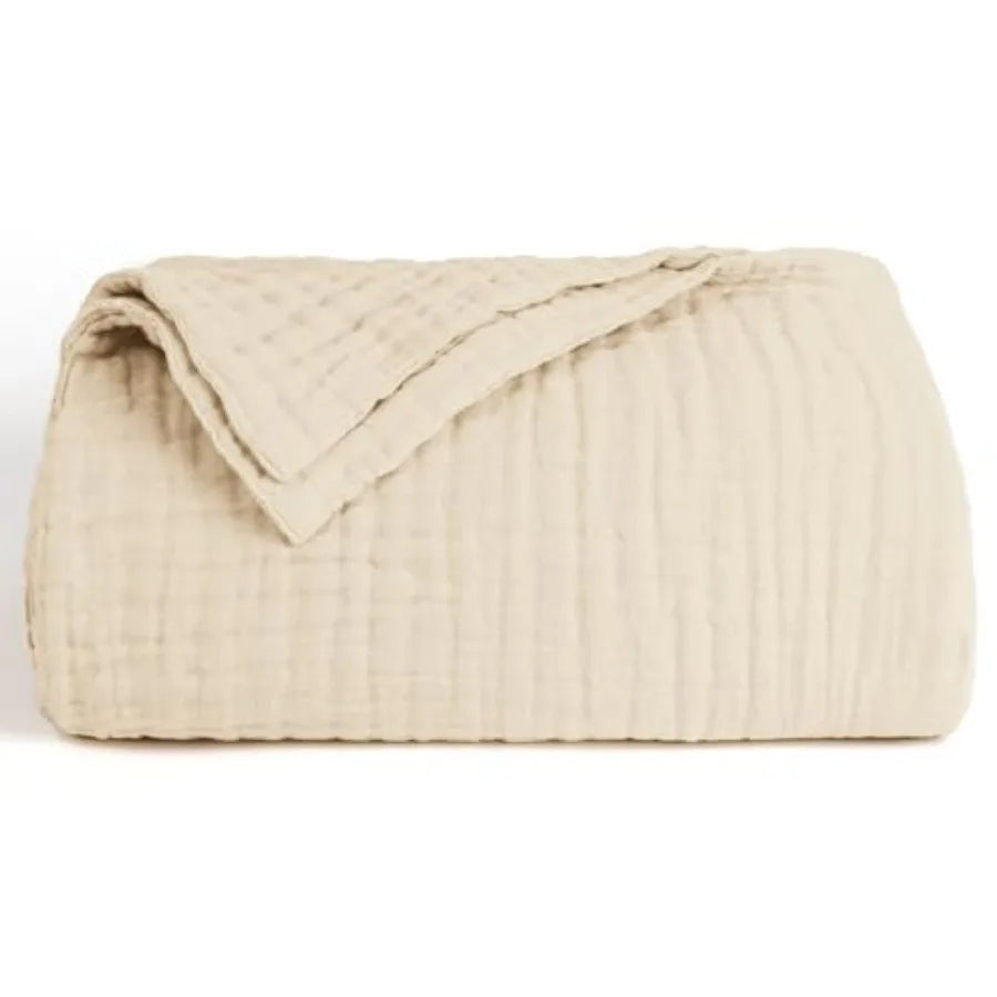 100% Cotton, 6 Layer Lightweight Breathable Gauze Throw Blanket 50 x 60 Inch