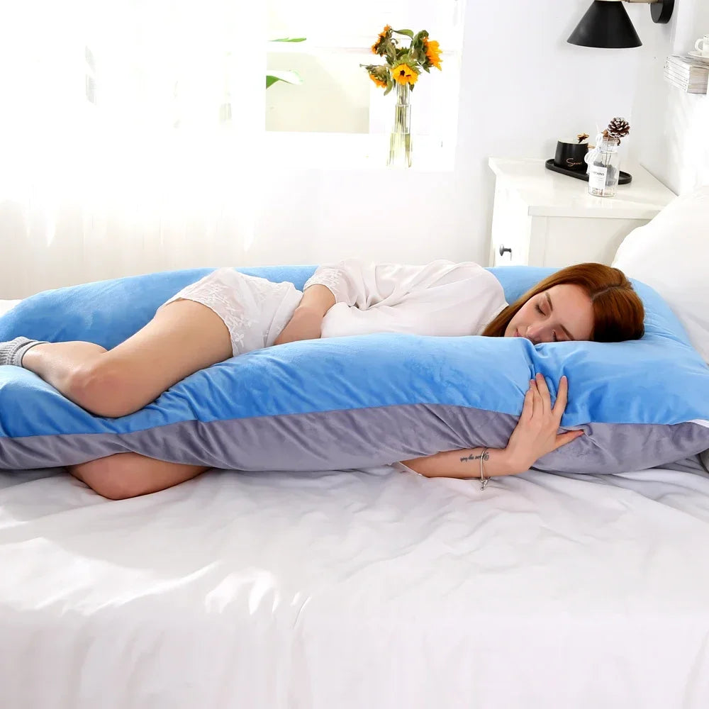 Soft Fleece Pregnant Pillow Multi Function Side Protect Cushion