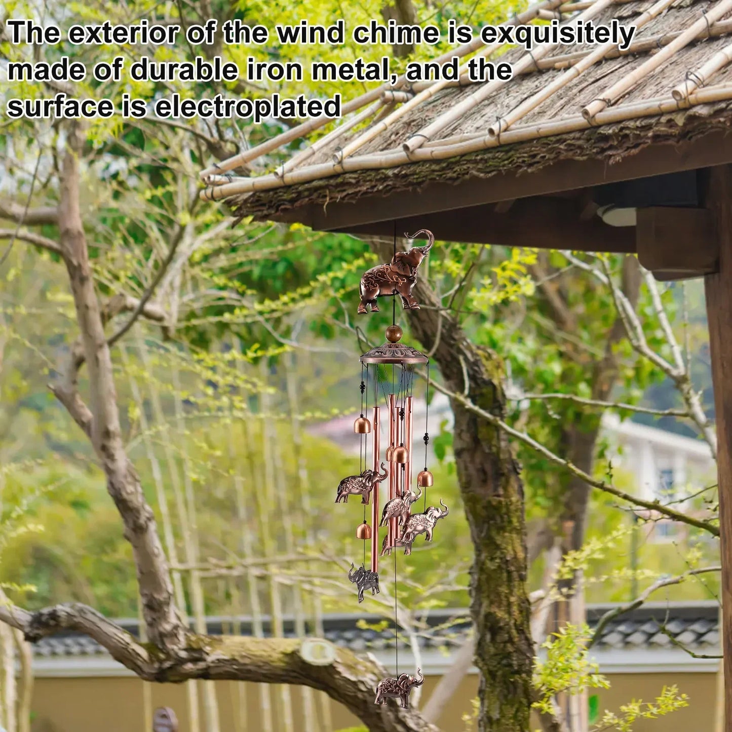5/1pcs Elephant Wind Chimes with S Hook