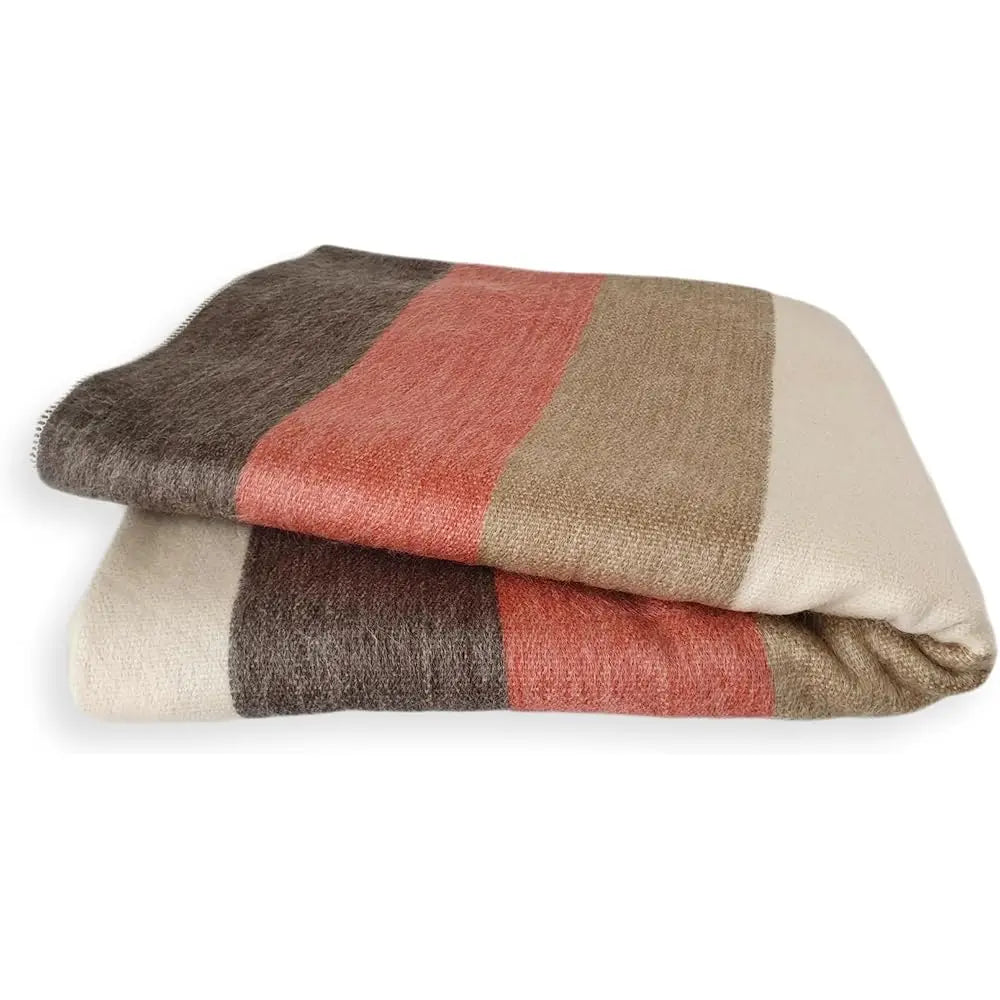 Alpaca Wool Throw Blanket Ultra-Soft, Breathable, Non-Itchy