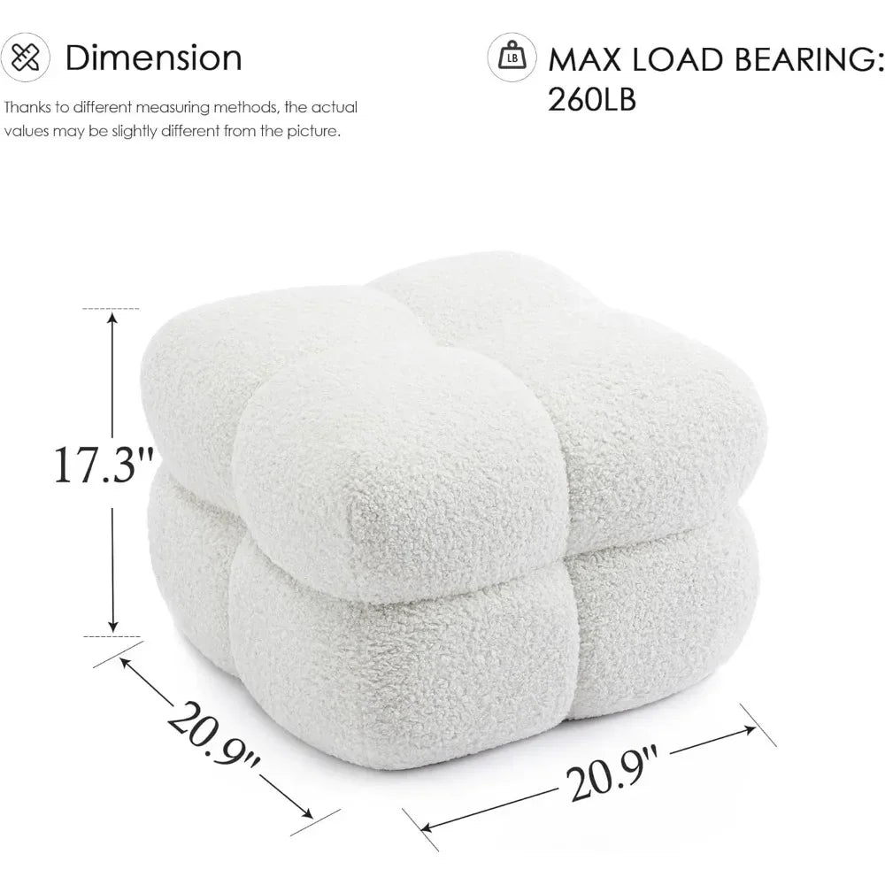 Modern Ottoman Coffee Table Square Cube Pouf