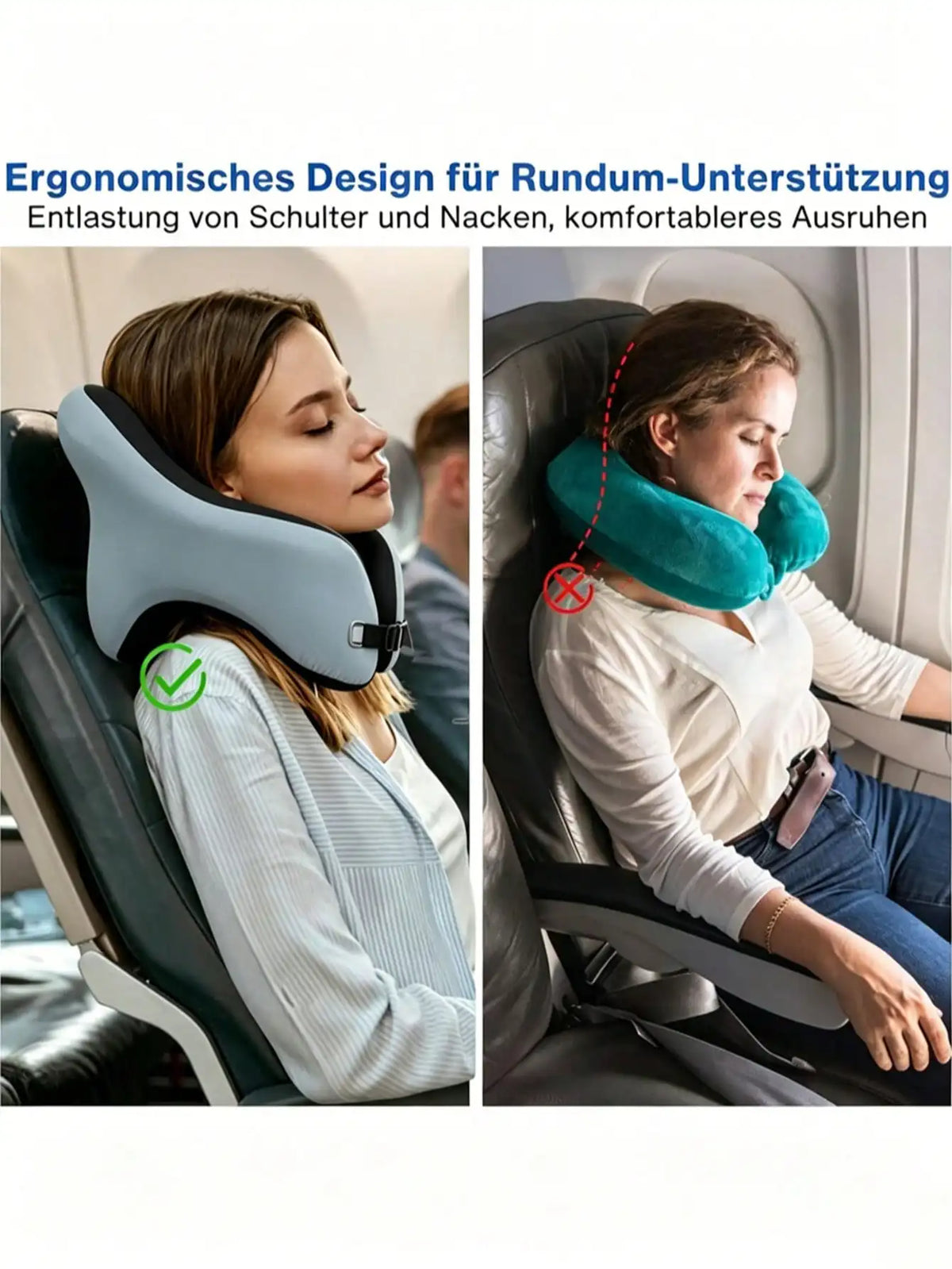 360° Head Support Memory Foam 2-In-1 Neck Pillow