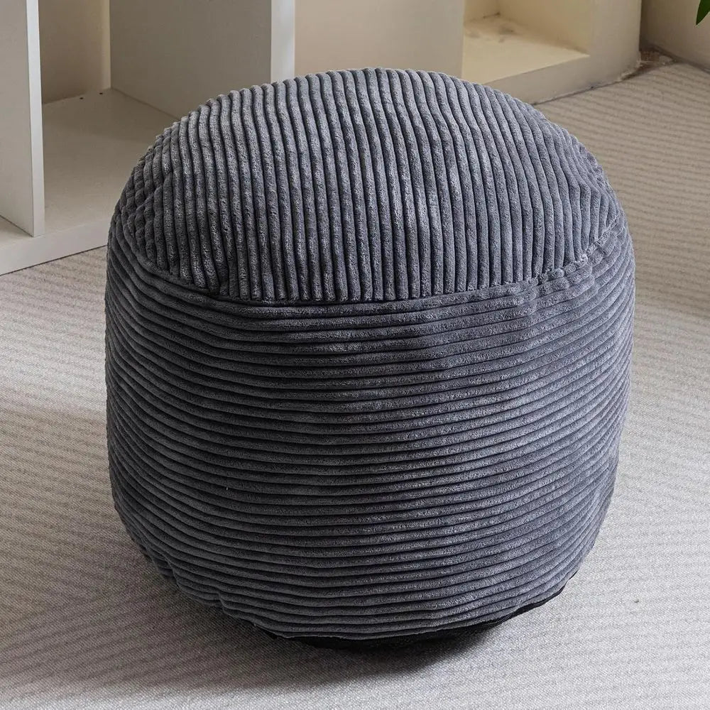 Round Storage Ottoman with Plush Filling, 20 X 15
