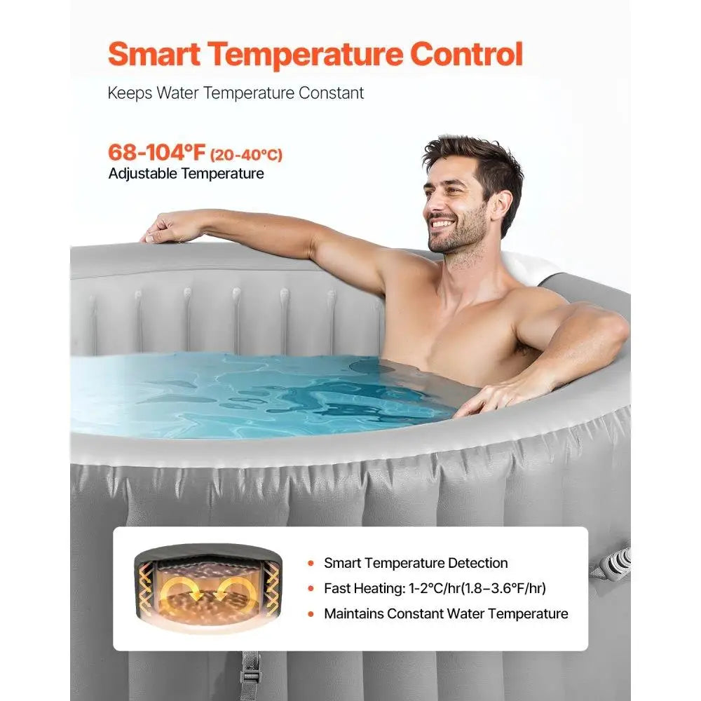 Inflatable Hot Tub 4 to 6 Person Outdoor Spa 81.9 x 26"