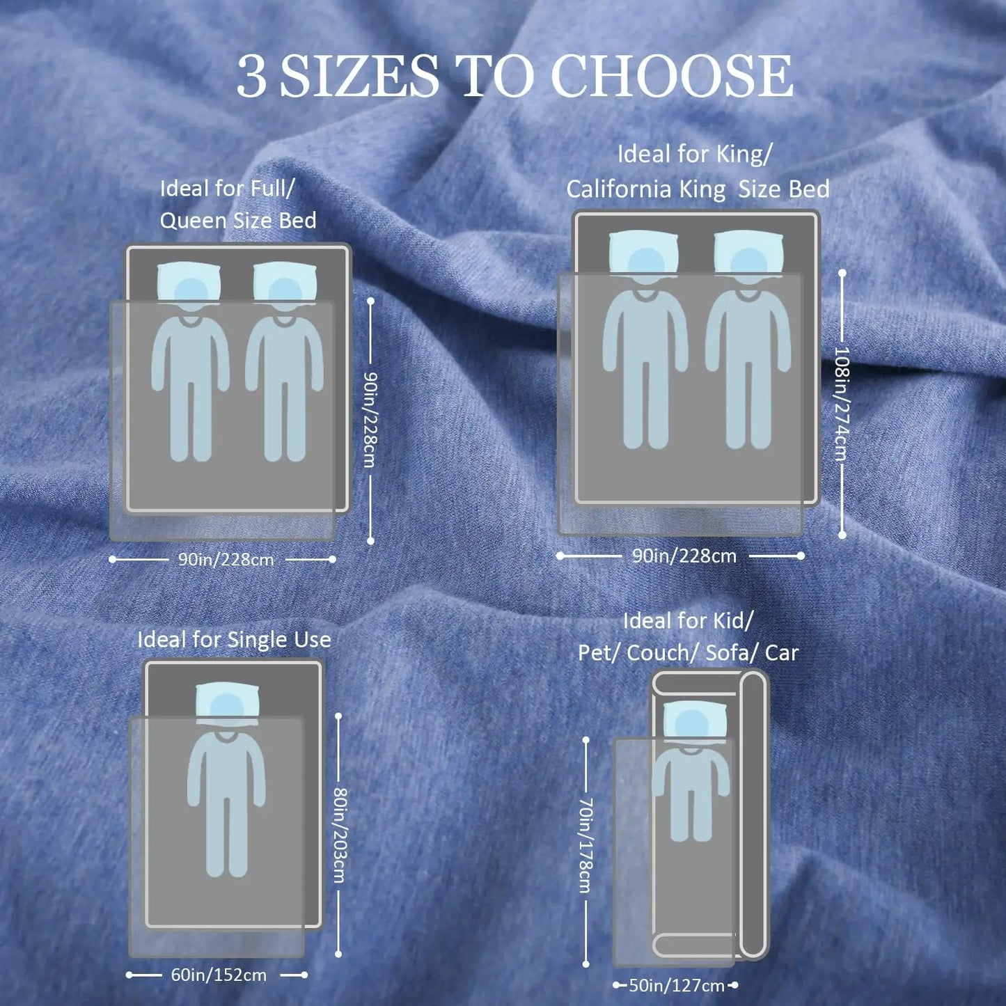 One solid color lightweight breathable reversible cooling blanket
