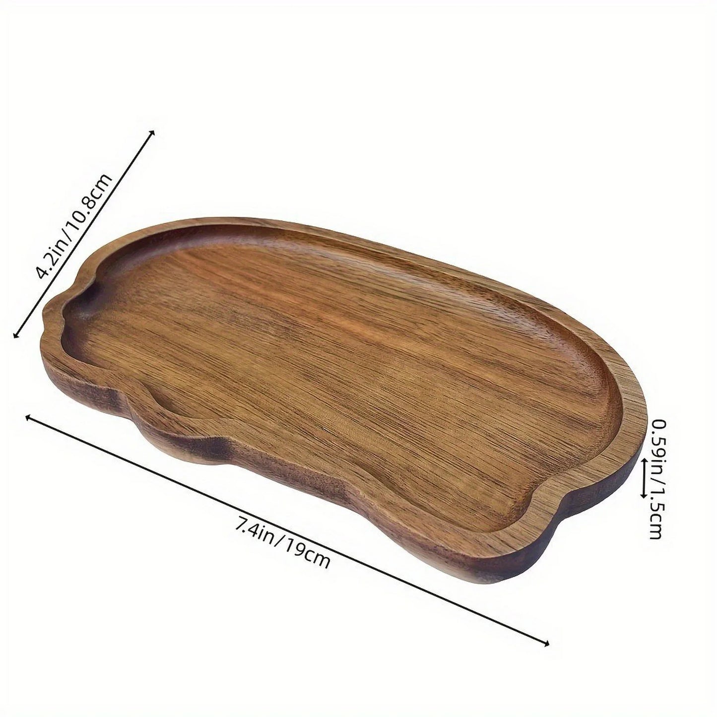 Japanese Style Acacia Wood Tray Rectangle