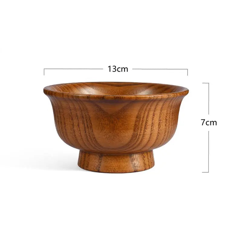 Natural Wood Bowl Sauce Salads Salad Ramen Bowl