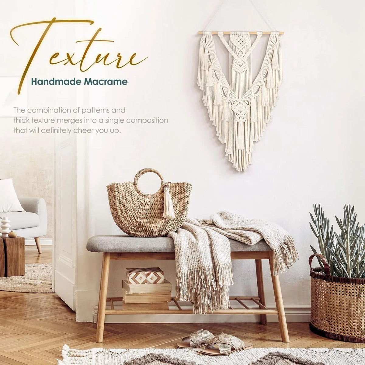 Macrame Wall Hanging Tapestry With Tassel,