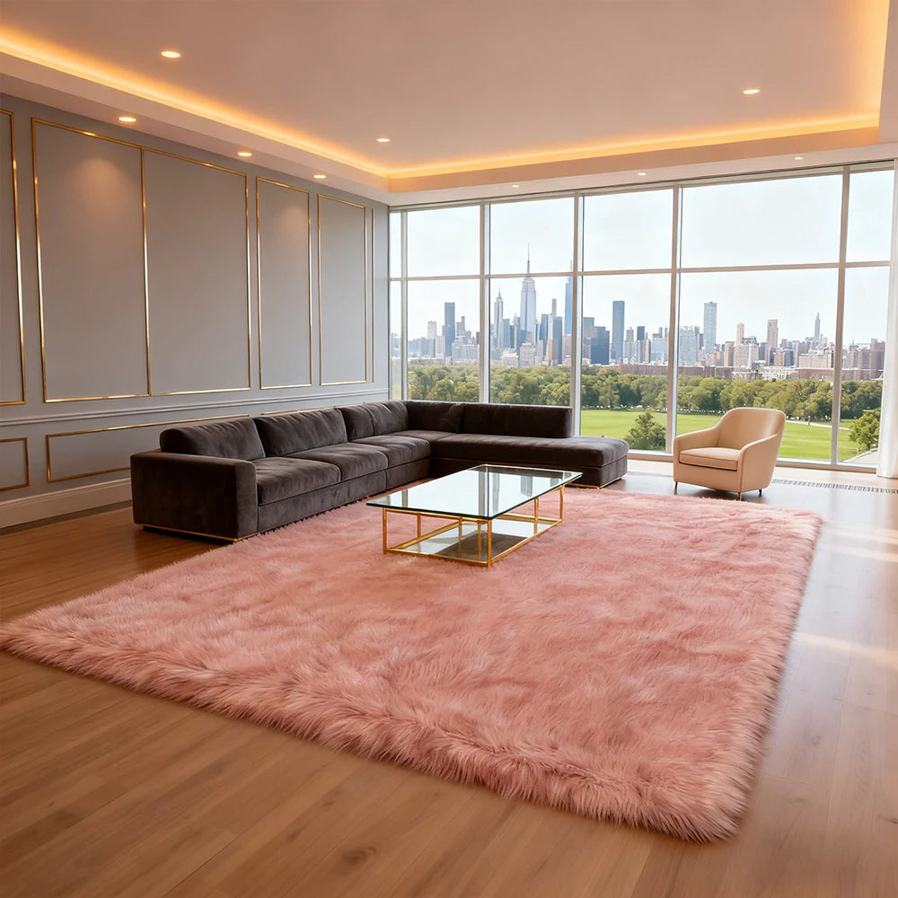 Area Rugs 10x12 Fluffy Fuzzy Furry Rug Faux Sheepskin