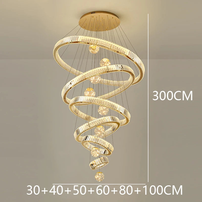 Modern home decoration crystal chandelier, stair Pendant lamp, living room Pendant lights, interior lighting