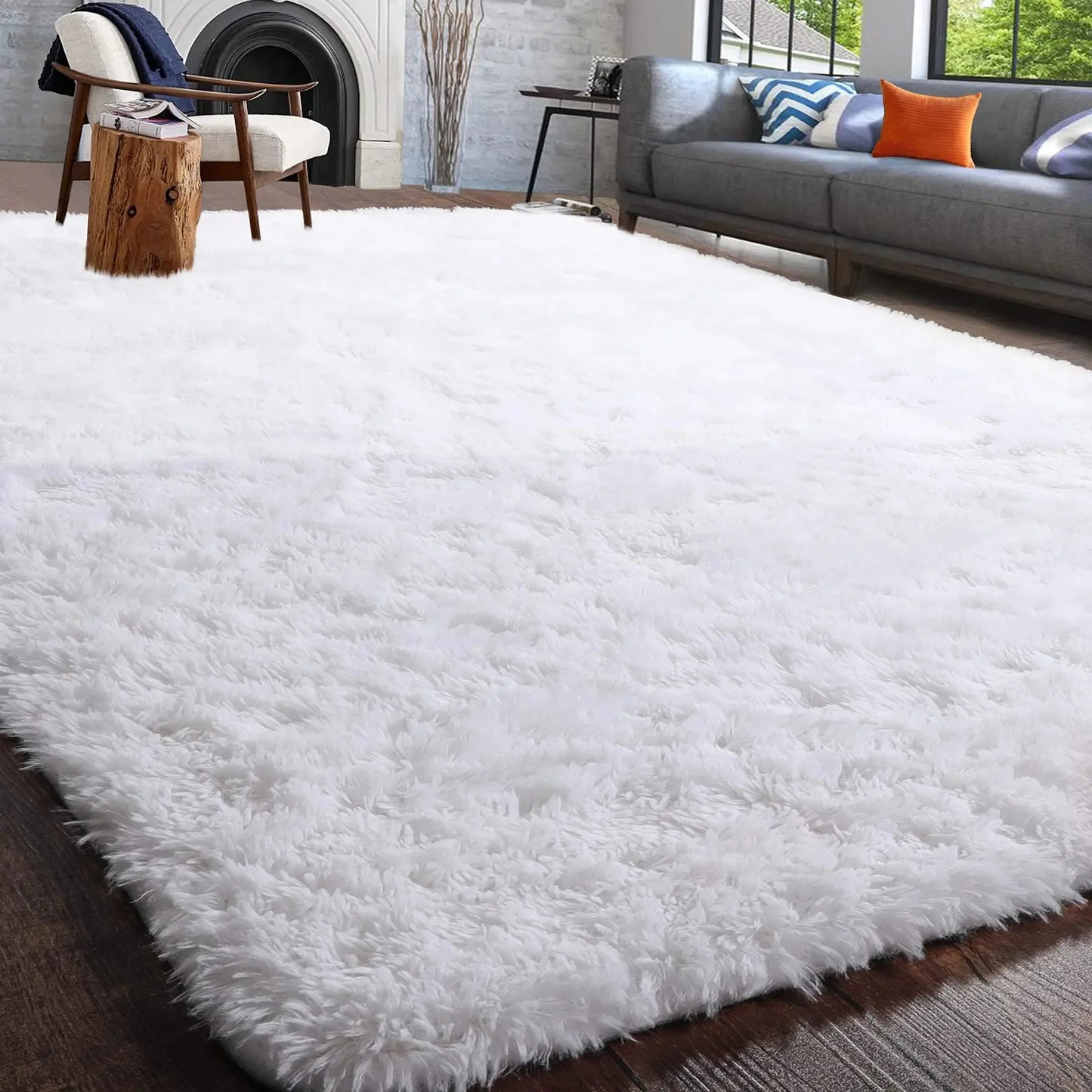 Fluffy Fuzzy Area Rugs Soft Non Slip Hardwood Floors