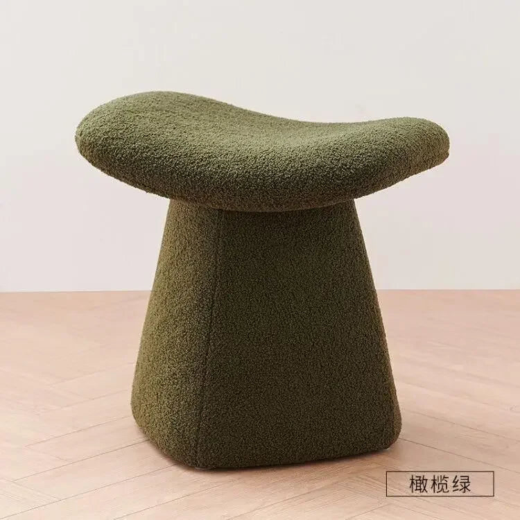 Nordic Ottoman Sitting Pouf Stool - Wooden Vanity Chair