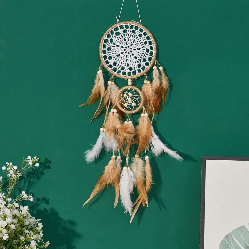 5-piece large Dream Catcher, handcrafted Moon Dream Chaser