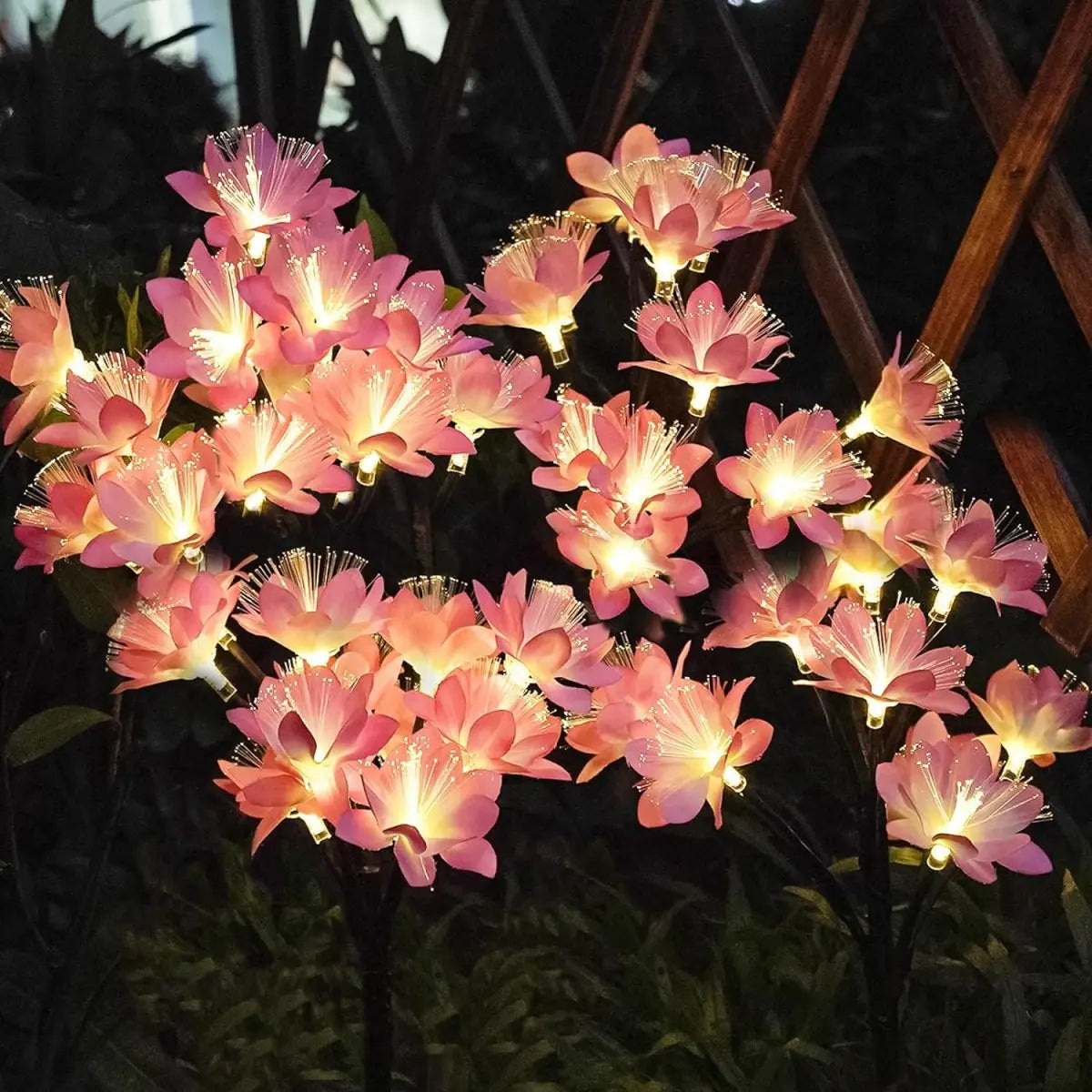 1/2 PCS 15 LED Camellia Flower Outdoor Solar