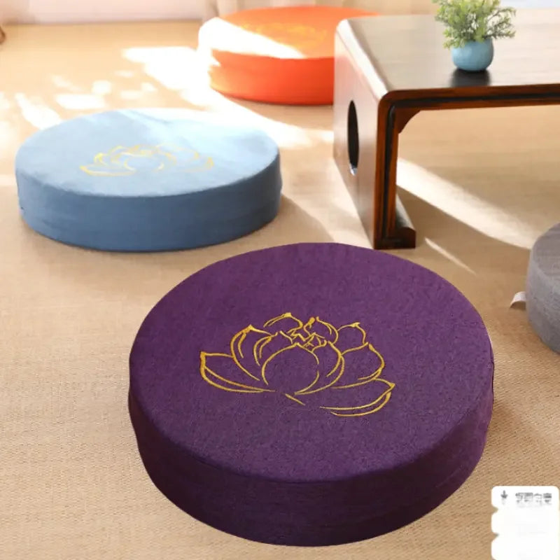 40X6CM Yoga Meditation Linen Cushion Mat Removable Washable