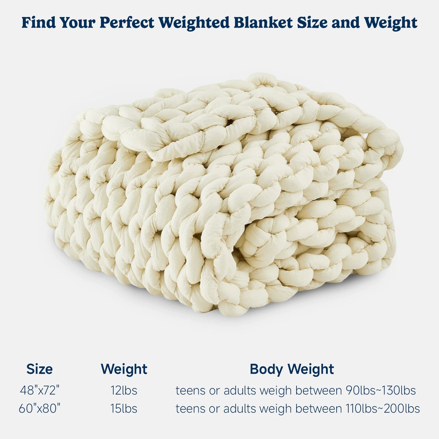 Simple&Opulence Handmade Chunky Knit Weighted Blanket