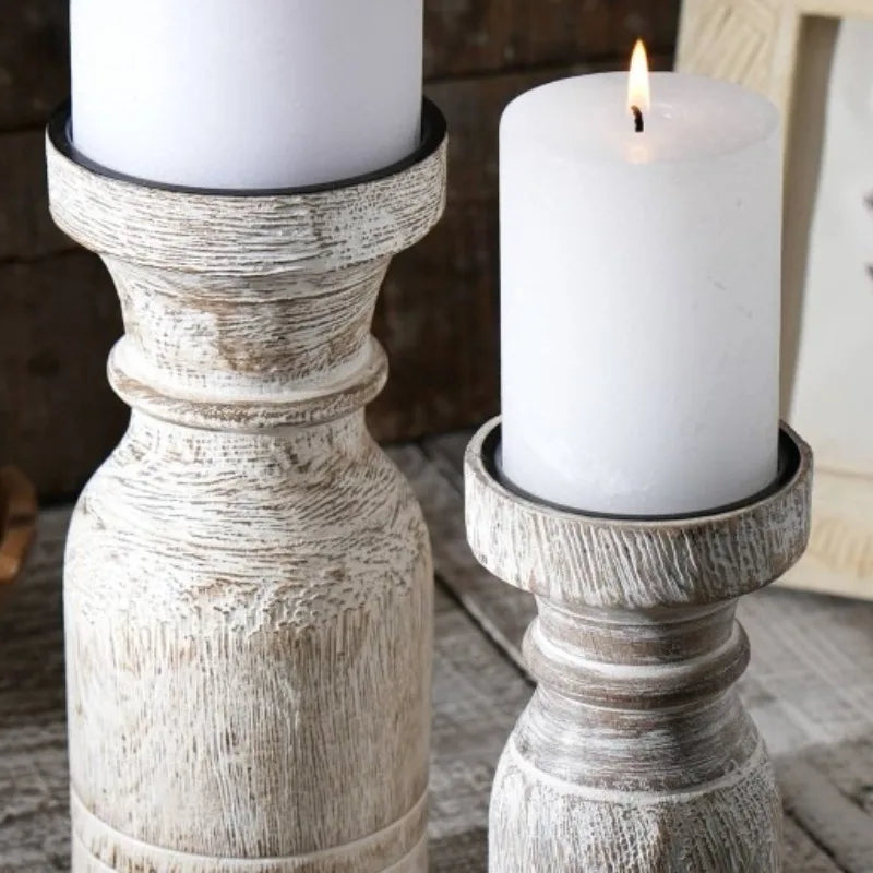 Wooden Centerpiece Candle Holder Elegant