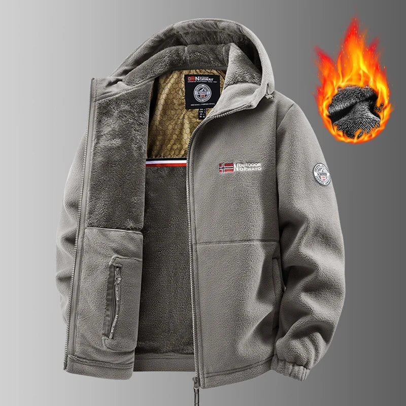 Men Heated Jacket Winter Polar Fleece Jacket Thermal Fleece