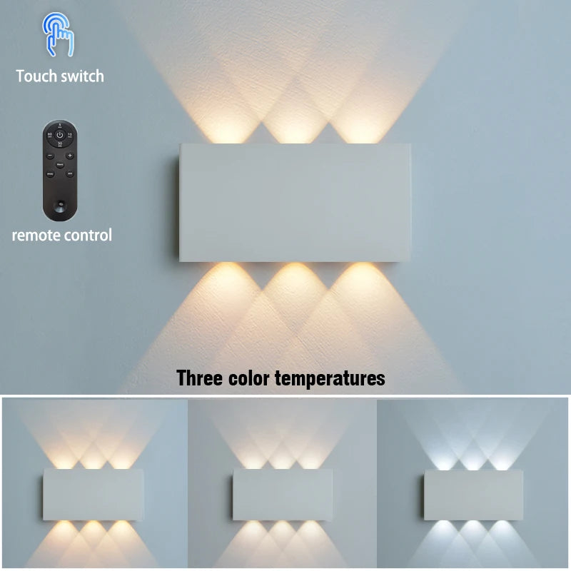LED modern minimalist design charging wall lamp touch 3-color