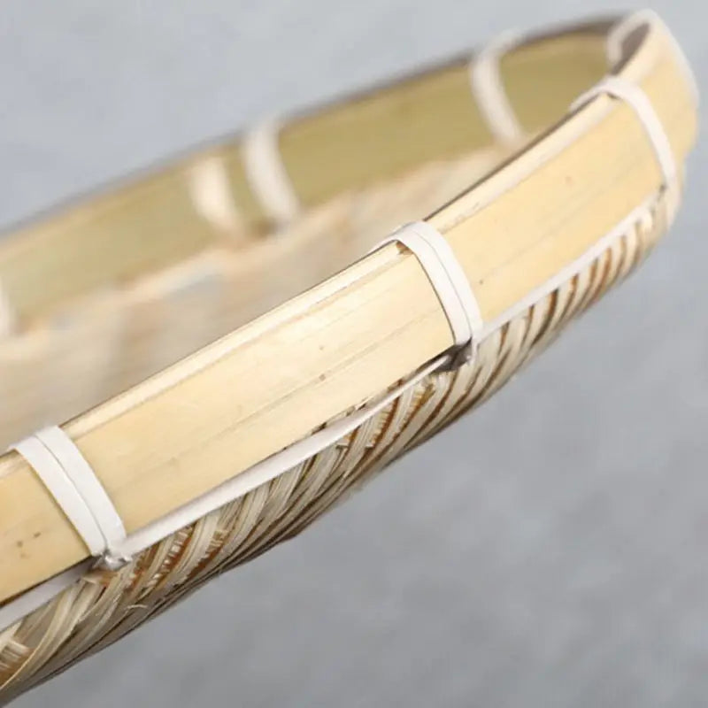 5Pcs Bamboo Basket Woven Handmade Round Sundries Container