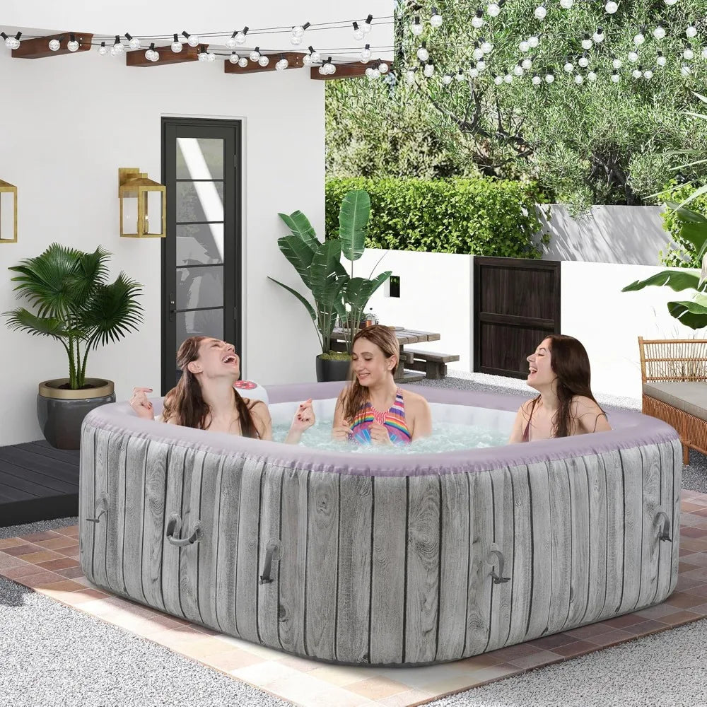 Inflatable Square Portable Hot Tub, 4-6 Person