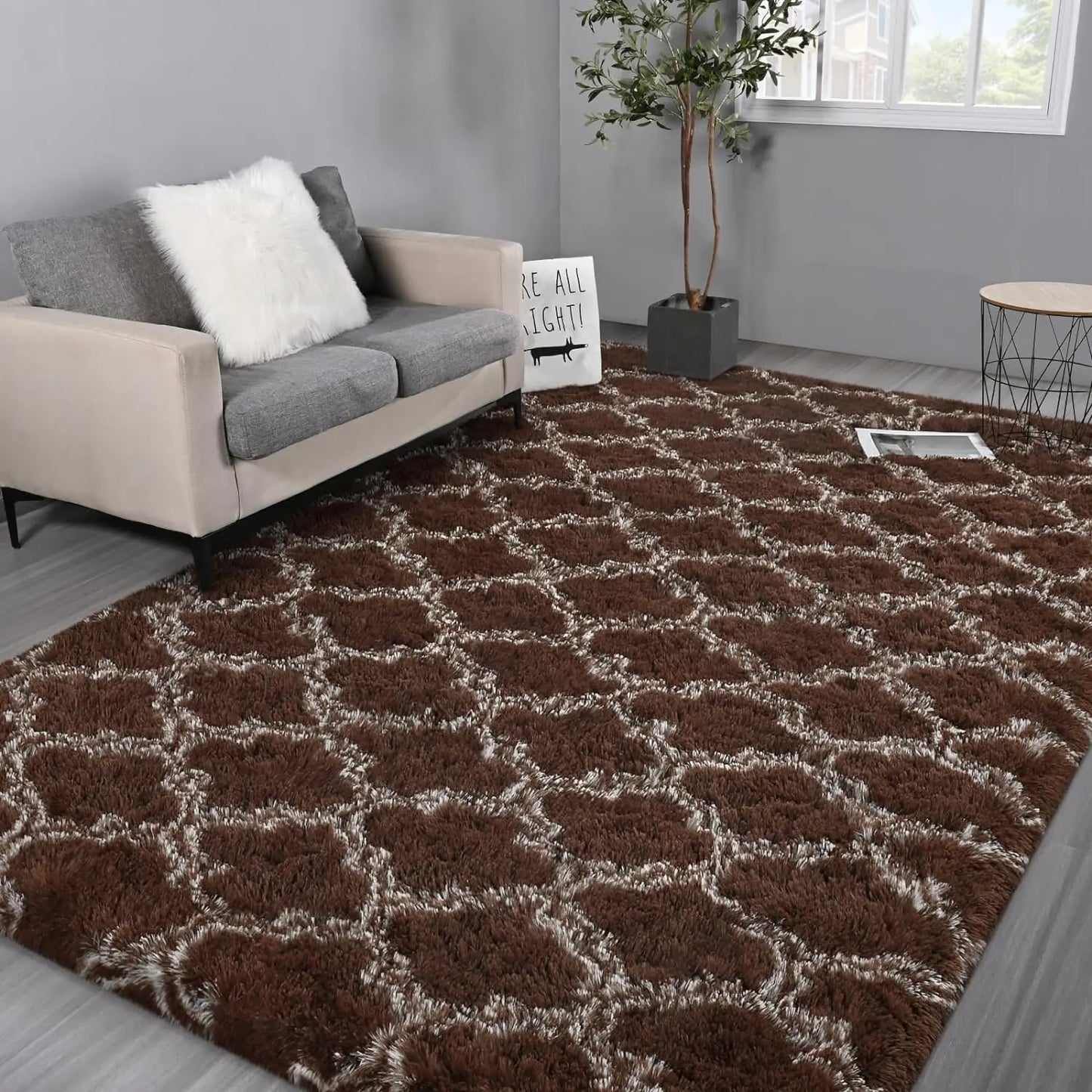Large Shag Area Rugs Super Soft Plush Fluffy Carpets Non-Slip