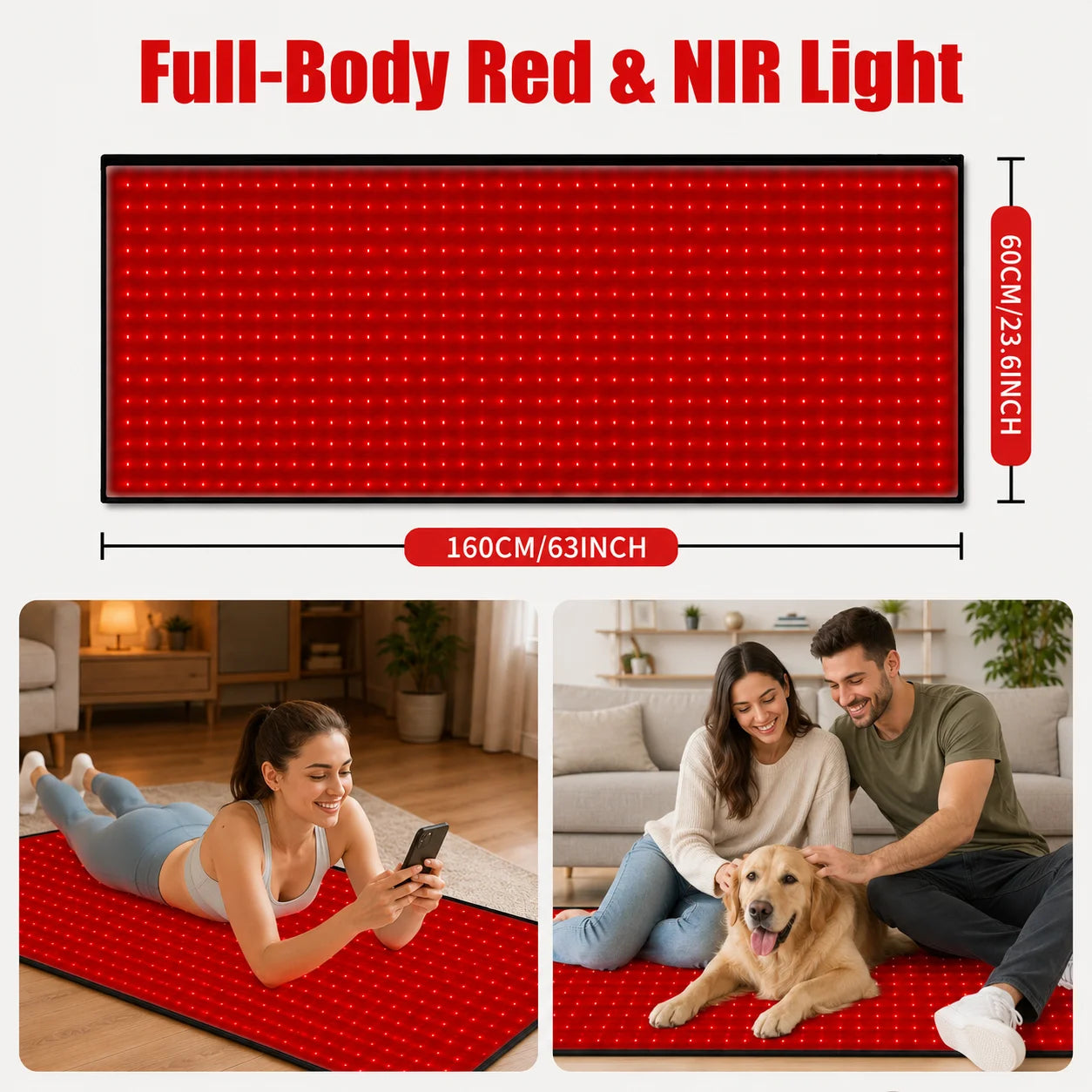 Red Light Therapy Mat 660nm& 850nm Red Light Therapy Pad