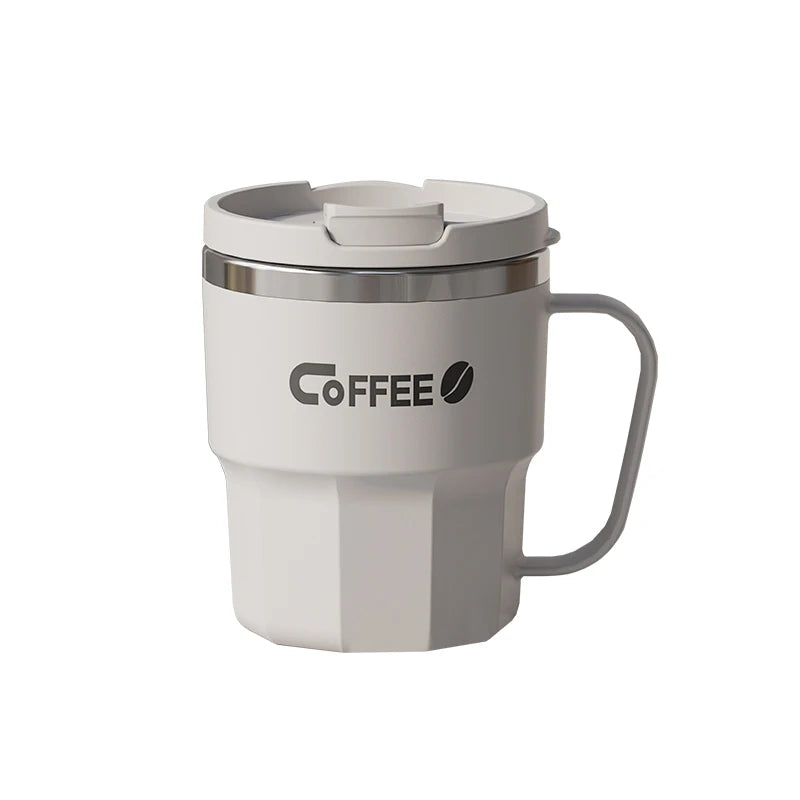 400ml Double Wall Insulated Coffee Mug Stainless Steel With Lid