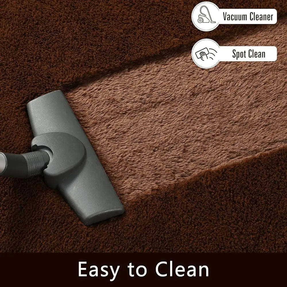 Large Area Rugs 9X12 Living Room, Brown, Soft Fluffy Plush