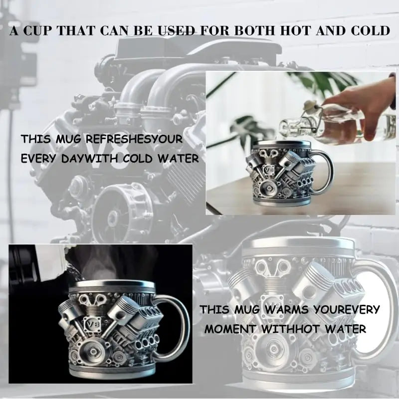 New engine cup, mug, stainless steel liner, coffee cup