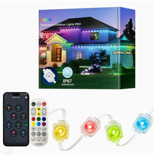 Smart Permanent Outdoor Lights Eaves Lights IP67 Waterproof Light String