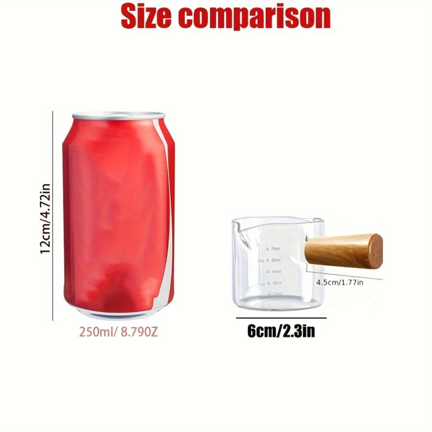 100ML Wooden Handle Milk Can, Cup for Espresso