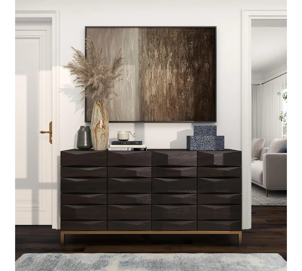 Modern Ceramic Vase with Marbled Finish, 7x7x21 Inches