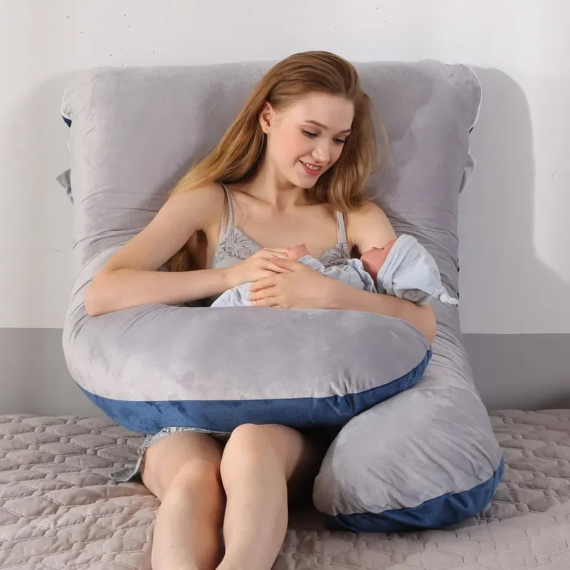 Soft Fleece Pregnant Pillow Multi Function Side Protect Cushion