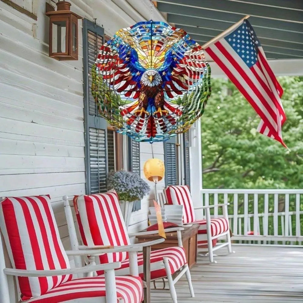 1PC Mandala Wind Chime&Patriotic Eagle Wind Spinner